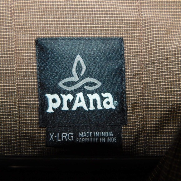 PrAna Shirt Adult XL Button Up Breathe Brown Long Sleeve Outdoor Lightweight - Picture 2 of 13